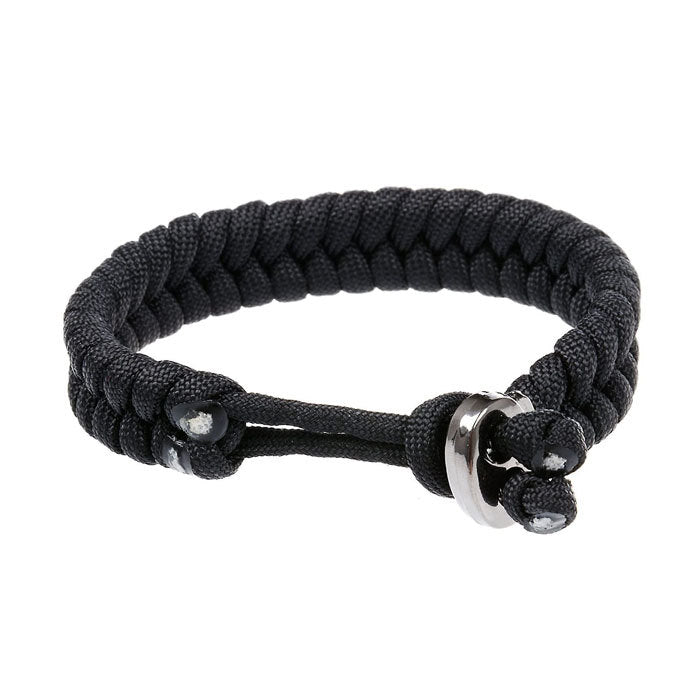 2 Pcs Adjustable Sizes Fish Tail Paracord Survival Bracelets With Metal Clasp-A