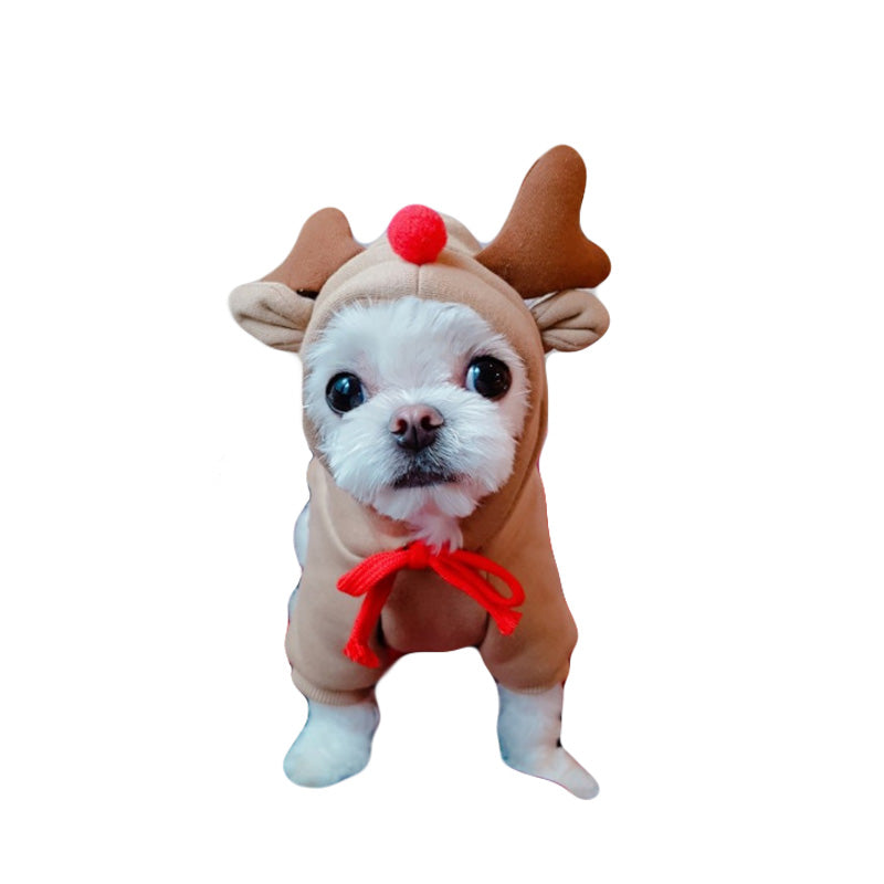 Pet Clothes Deer Pattern Design Hoodie Sweatshirts 3D Cute Costume