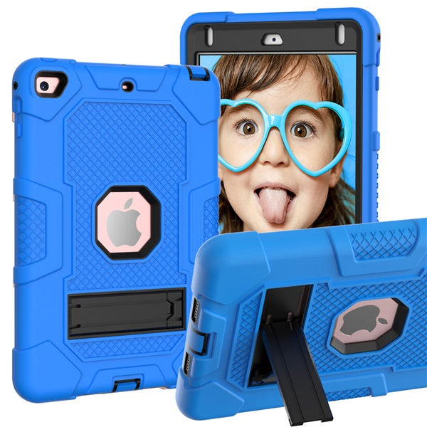 B3 Robot iPad Case Silicone Shockproof Protective Stand Cover For 7.9inch iPad Mini 4/5-DarkBlue&Black