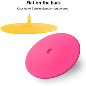 4Pcs Mug Cover Food Grade Silicone Water Drop Shape Candy Color for Cup Lids