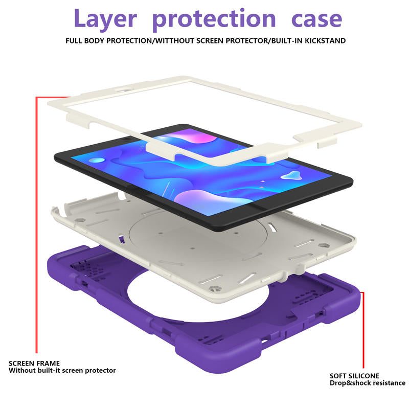 iPad Case For iPad 9.7/Air 2 with 360¡ãSwivel Stand-Catharanthus Roseus