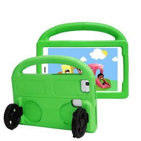 Wheel Samsung Tablet Tablet Case For 8.0inch Tab A 3 4 E/8.7inch Tab A7lite Shockproof Stand Cover With Handle Stand-Green