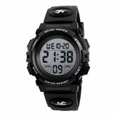 Kids Fashion Digital Watch Boys Sports Waterproof Led Watches-Black