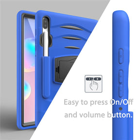 Shock Wave Kickstand Case Anti-Fall Protection With Pencil Holder For Samsung Tab S6 10.5inch T860/T865/T867(2019)-Blue