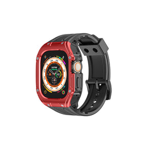 Military Watchbands with Heavy Duty Case TPU for iWatch Ultra-BlackB