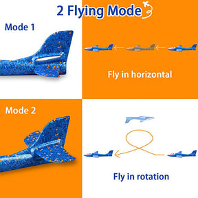 2 Pack Airplane Kids Throwing Foam Plane Outdoor Sport Toys Birthday Gifts-BlueRed