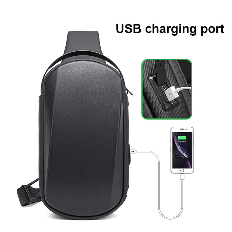 Outdoor Crossbody Sling Bags with USB Port  for Womens Mens-Grey