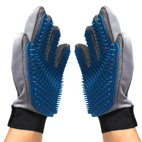 1 Pair Pet Grooming Gloves Efficient Hair Remover Brush-Blue