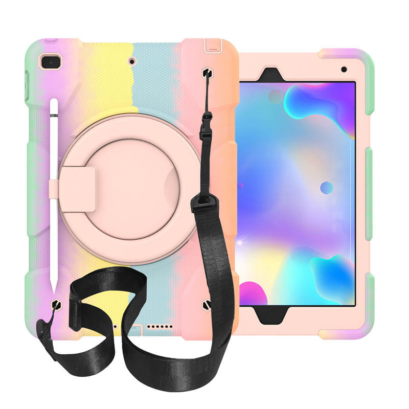 iPad Case For iPad 10.2 with 360¡ãSwivel Stand-Colorful Rose Gold
