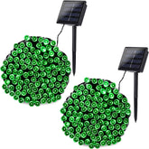 2Pcs Solar Christmas Lights 39ft 100 LED 8 Modes Solar String Lights Waterproof-Green