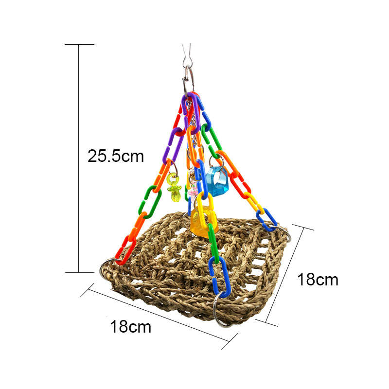 Parrot Straw Net Climbing Chew Toy Parrot Swing -6 Link Chains