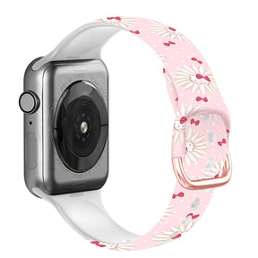 Silicone Printed Watch Band HelloKitty Flower for iWatch Series SE/6/5/4/3/2/1