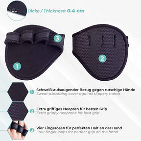 Neoprene Half Finger Gloves Grip Pad Weightlifting Gym Workout Breathable Gloves-Black