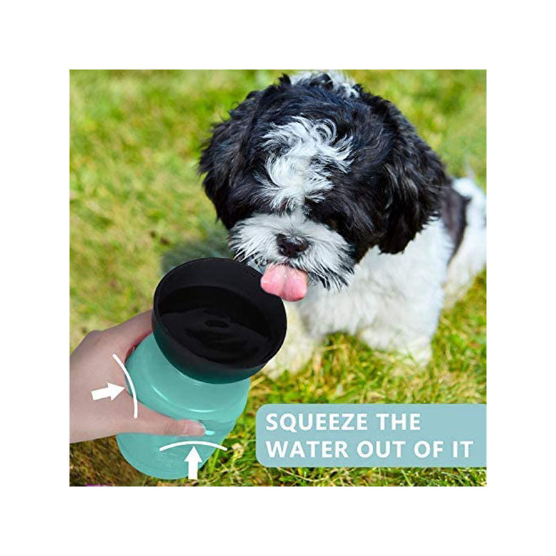 Pet Portable Water Bottles Safety Silicone Collapsible Bottle for Travel 520ML-BlueGreen