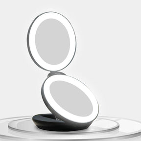 Home & LivingDual LED Lighted 5X/1X Magnifying Travel Makeup Mirror