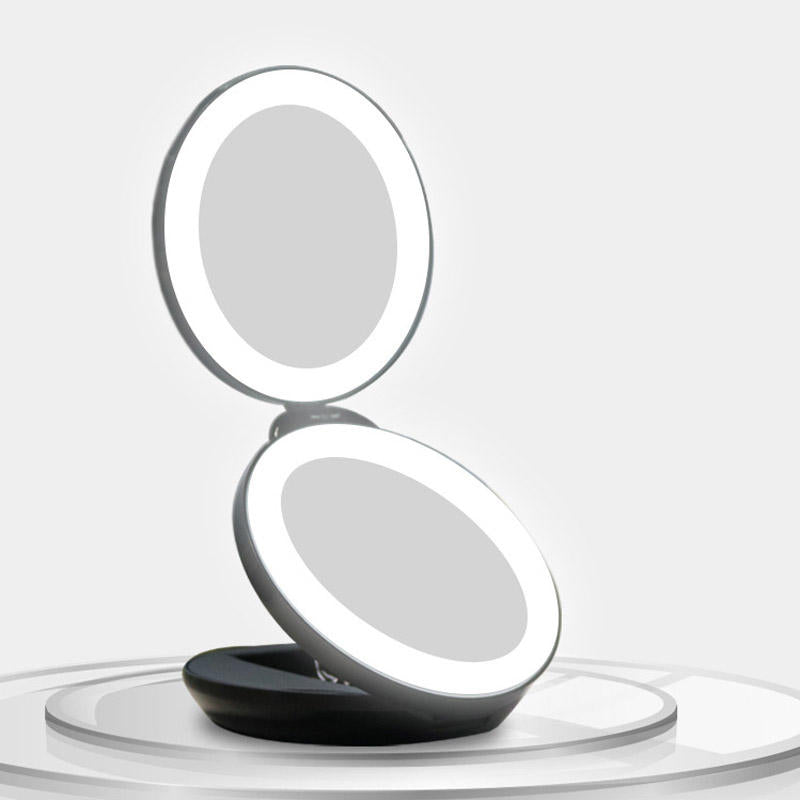 Home & LivingDual LED Lighted 5X/1X Magnifying Travel Makeup Mirror