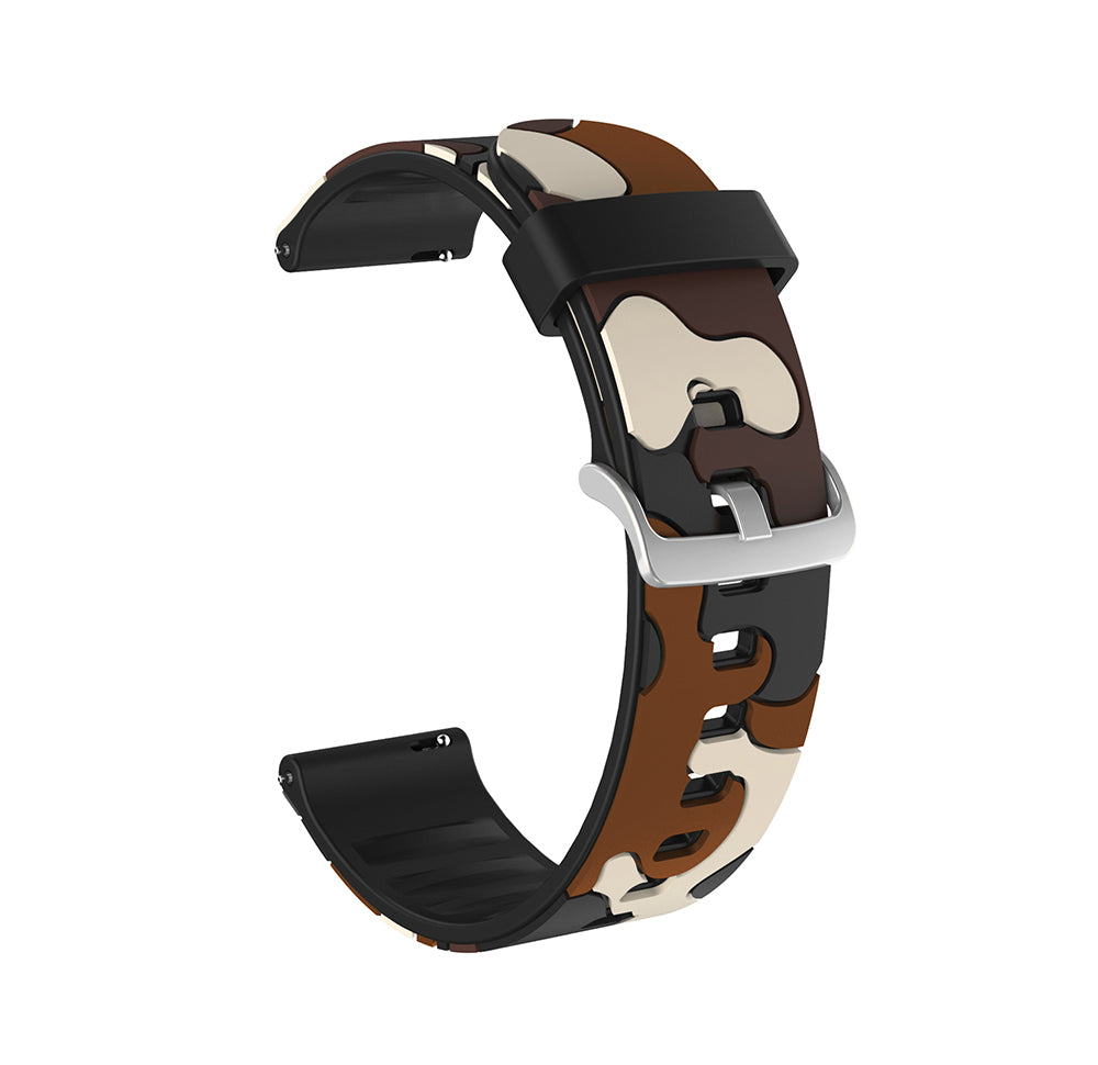 Camo Silicone Watch Band For Samsung Galaxy Watch 42/46mm Gear S3 Frontier/Classic(Camo Brown2)