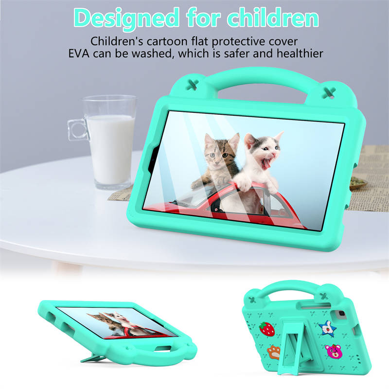 Strawberry Tablet Case with Holder for HUAWEI M3/Samsung Galaxy Tab A7 Lite (2021)/A8 (2019)-MintGreen