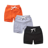 Kids 3 Pack 100% Cotton Sport Jogger Shorts Casual Elastic Pants-E