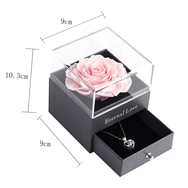 Preserved Flower Rose Gift Box for Valentines Day Anniversary Wedding-Pink