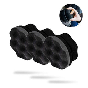 3PCS Tire Hex Grip Applicator High Density Wave Sponge Car Tire Cleaning Supplies