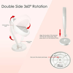 Home & LivingDouble Sided 1x/7x Magnification LED Makeup Mirror-White