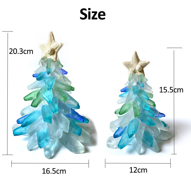 Beautiful Sea Glass Christmas Tree Decoration Resin Ornaments Gift