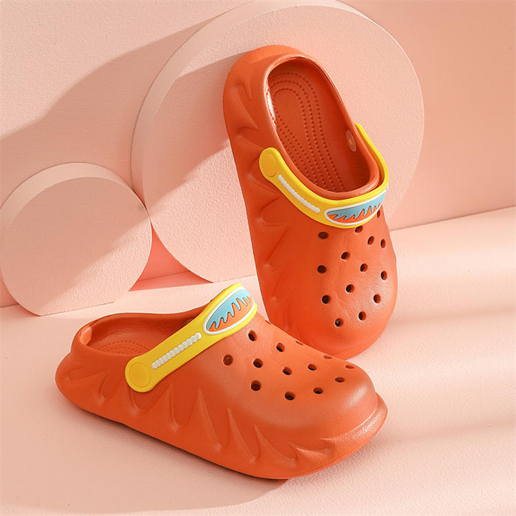 Cute Cartoon Childrens Beach Sandals Summer Toddler Boys Girls Slippers-Orange