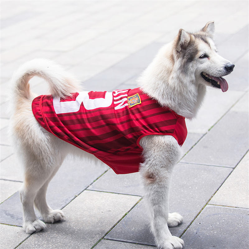 Dog Mesh Vest World Cup Jersey Basketball Clothes Red #8 Spain