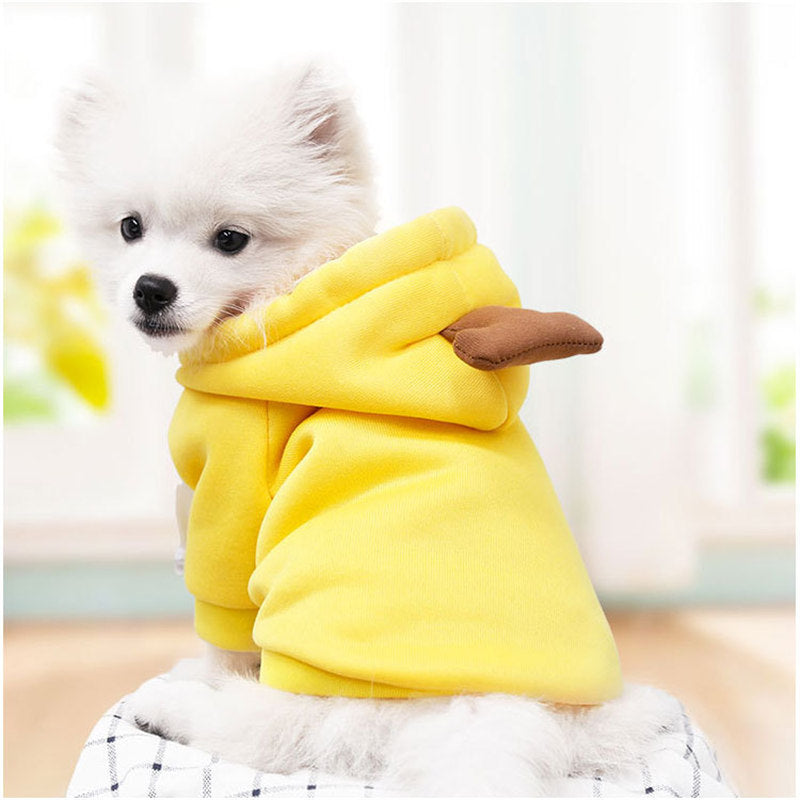 Pet Clothes Banana Pattern Design Hoodie Sweatshirts 3D Cute Costume