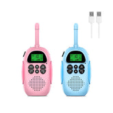 2 Pcs Kids Walkie Talkies Rechargeable 22 Channels 2 Way Radio-Pink Blue