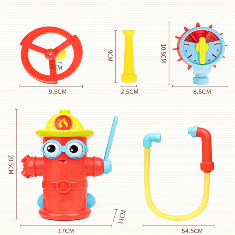 Baby Bath Toy Sprays Water Sprinkler Fire Hydrant Set for Ages 3+