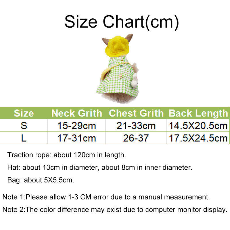 Pet Clothes Cartoon Pattern Lop Rabbit Decoration Clothing-Green Set