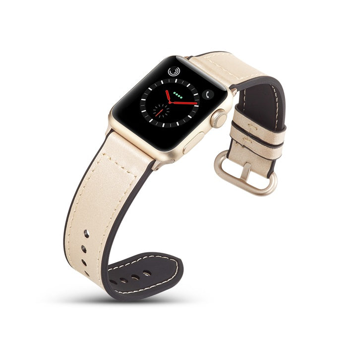 Silicone+Leather Watch Strap For Apple iWatch-Retro