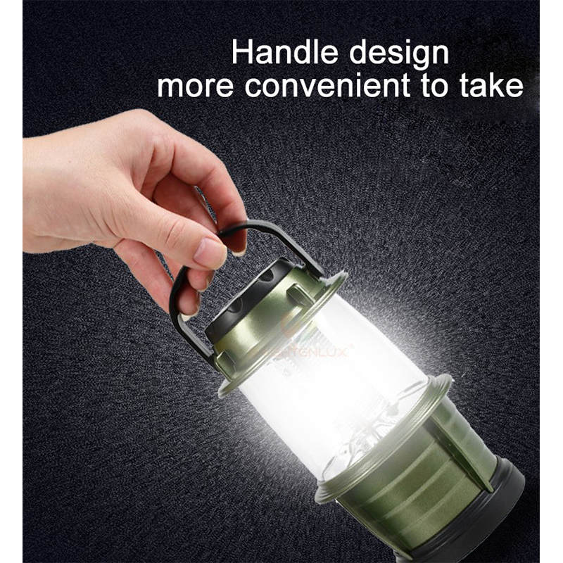 Battery Operated LED Camping Lantern Dimmable Portable Tent Light for Outdoor-Green