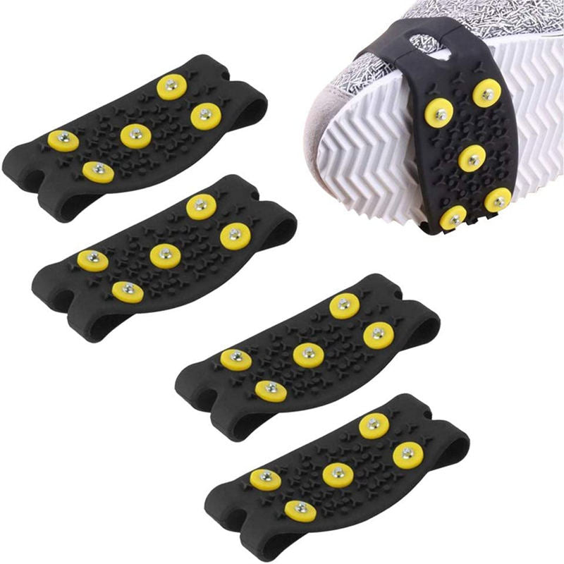 2 Pairs Anti Slip Climbing Crampon Spikes Shoes Ice Gripper Shoes Covers