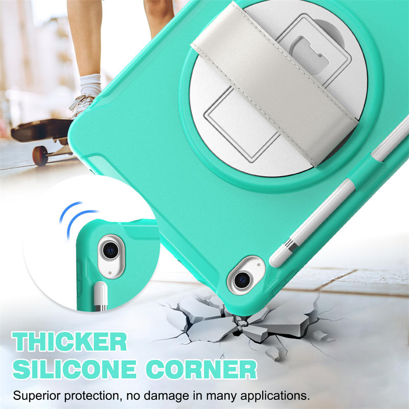 Tablet Case with 360¡ã Kickstand/Hand Strap Shockproof-MintGreen
