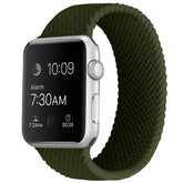 Soft Silicone Solo Loop Braided Wristbands Replacement Strap for iWatch Series SE/6/5/4/3/2/1-OliveGreen