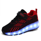 Kids LED Rechargeable Roller Skate Shoes with Single Wheel