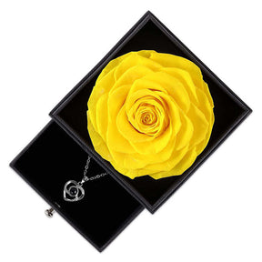 Preserved Flower Rose Gift Box for Valentines Day Anniversary Wedding-Yellow