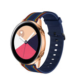 Silicone Band Striped Watch Band For Samsung Galaxy Watch 42/46mm Gear S3 Frontier/Classic(Rainbow Blue)