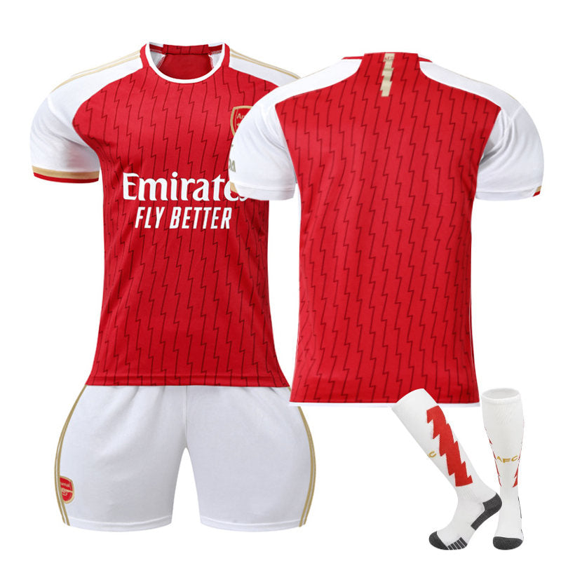 Arsenal F.C. Home Jersey Soccer Practice Outfits for Kids Adults