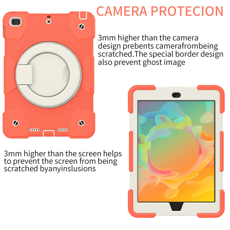 iPad Case For iPad 9.7/Air 2 with 360¡ãSwivel Stand-Coral Orange