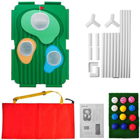 Backyard Golf Cornhole Game Including Board Straw Mat Ball Storage Bag for All Ages