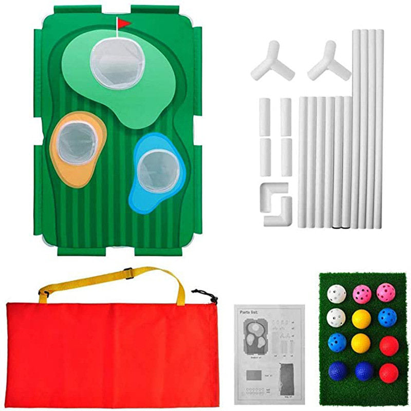 Backyard Golf Cornhole Game Including Board Straw Mat Ball Storage Bag for All Ages