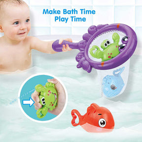 5Pcs Baby Bath Toys Fishing Games with Squirt Fishes and Crab for 18 Months and up