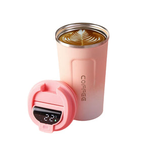 510ML Smart Travel Coffee Mug 304 Stainless Steel LED Display-GradientPink