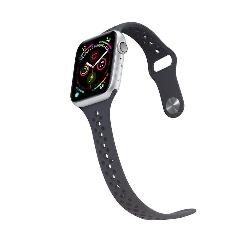 Nike Silicone Sport Breathable Watch For Apple iWatch Series-Black