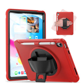 Tablet Case For iPad 10th with 360¡ã Kickstand/Hand Strap Shockproof-Red