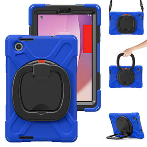 Rugged Tablet Case with 360° Rotatable Stand for Lenovo Tab M8 4th Gen-Blue